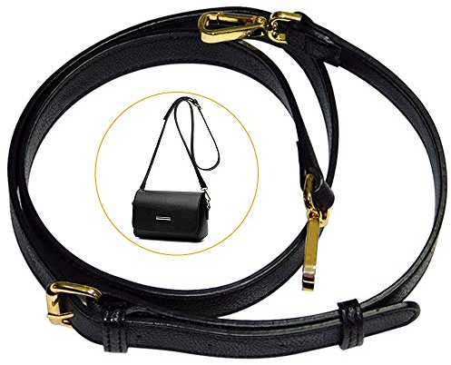 Schulterriemen Leder - Verstellbare Schultergurt für Taschen, Taschengurt Schwarz PU-Leder Tasche Zubehör Handtaschen Schulterriemen, Ersatz Tragegurt Lederriemen mit Karabinerhaken