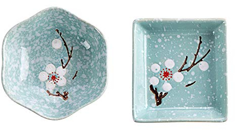 Omenluck Lot de 2 plats d'assaisonnement, plats à condiments, support pour sachets de thé, mini soucoupes latérales