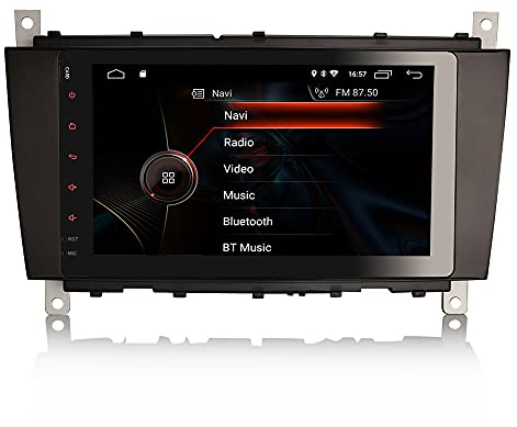 ERISIN 8 Zoll Android 10.0 Autoradio für Mercedes Benz C/CLK/CLC Klasse W203 W209 Unterstützt GPS-Navi Carplay Android Auto DSP Bluetooth A2DP DVB-T/T2 WiFi DAB+ Mirror-Link 2GB RAM+16GB ROM