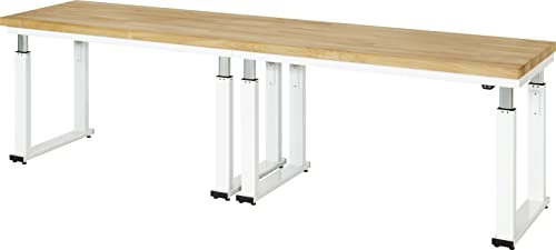 RAU | Arbeitstisch | elektrisch höhenverstellbar | Höhe 740-1140 mm | Buchenplatte massiv | BxT 3000 x 700 mm