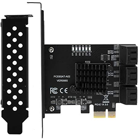 PCI-E bis 6 Port SATA 3.0 Festplatte 6G Erweiterungskarte für ASMedia ASM1166 Master, PCI-E3.0 GEN3 1 x Schnittstelle, Plug & Play
