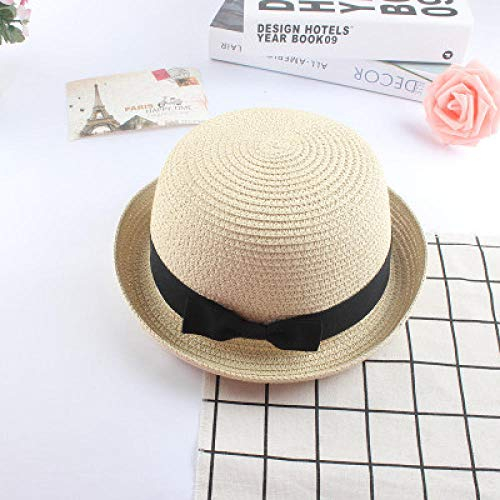 Sonnenhut Strohhut Hut Damen Bowler Dekor Strohhut Holiday Beach Sonnenhüte Breite Krempe Cap Frauen Kopfbedeckung-5_56-58Cm