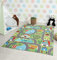 the carpet Happy Life Kinderzimmer, Kinderteppich, Spielteppich, Waschbar, Straßenteppich, Straße, Stadt, Auto, Grün, 120 x 160 cm