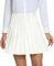 Damen Schule Stil Elastische High Taille Faltenrock A-Linie Kariert Tennis Mini Röcke mit Kurze Hosen(XXL, Weiß)
