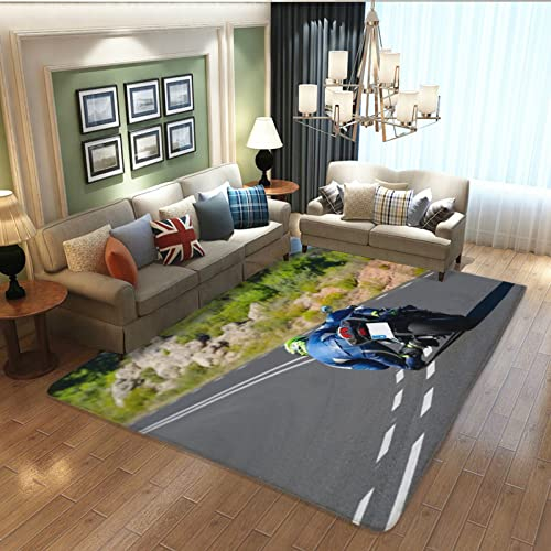 Amacigana Teppiche aus weichem Flanell 60x90cm, 3D Motorrad Teppiche Weiche rutschfesteSchlafzimmer Wohnzimmer dekorative maschinenwaschbar 3D-Druck Weltraum, groß