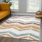 payé Teppich Wohnzimmer Hochflor - 140x200cm - Pastellfarben - Geometrisch Zick Zack - Muster - Boho - Skandinavisch Flauschig Weich - Schlafzimmer
