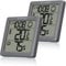 Bresser Thermometer Hygrometer Climate Smile 2er-Set zum Aufstellen oder zur Wandmontage mit Raumklima-Indikator als Smiley, anthrazit
