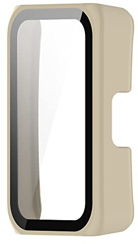 Feysentoe Hülle mit Glas Displayschutz Kompatibel mit HUAWEI band 7/band 6/mit Honor band 7/band 6/mit HUAWEI watch fit mini Schutz Case Schutzhülle.(Weiß)