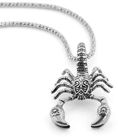Scorpion Anhänger Halskette für Männer - Gothic King Amulett Mit 23,6 Kette, Punk Rock Constellation Schmuck Geschenk (Silber)
