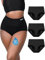 TIICHOO Periodenunterschwäsche Starke Blutung Hohe Taille Inkontinenzhose Damen 3er Pack (40, 3 Schwarz)