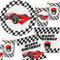 37-teiliges Partyset * RACING CAR * mit Teller + Becher + Servietten + Deko | Kindergeburtstag Geburtstag Party Set Schach Schachbrett Formula Rennen Auto