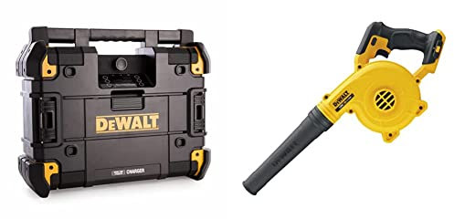 DEWALT DWST1-81079-GB TSTAK Connect Radio and Charger 6 Speakers 45 Watts, W, 18 V, Multi-Coloured, 52 x 40 x 18 & DCV100-XJ 18 V Li-Ion XR Compact Cordless Blower - Bare Unit
