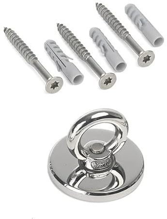 HISKA Edelstahl Deckenhaken Spiegelpoliert l Schaukelhaken l Deckenhalterung Hängesessel l Schwerlasthaken l Schwingschaukel Aufhängung (Mauerwerk/Holz)