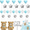 Blau Kuchen Deko Junge, Teddybär Kuchen Deko, Baby Tortendeko, Blauer Bär Deko Happy Birthday Cake Topper DIY Tortendeko Hochzeit für Hochzeit Hochzeitstag Geburtstag Babyparty