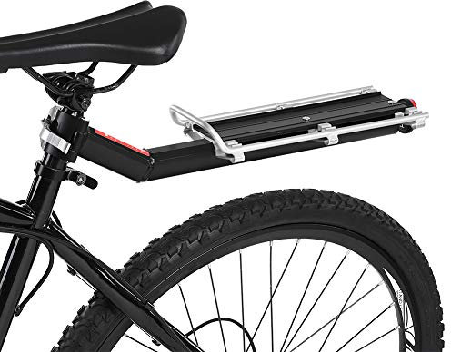 Mountain Bike Bicycle, Rack Seat Post Rear Shelf Aluminum Bike Rack Rear Carrier Seatpost Alloy Black