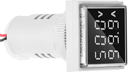 Amperometro Montaggio A Pannello 12 Volt Amp Meter Sensore Ad Effetto Hall LED in Plastica Display Digitale Indicatore del Misuratore di Corrente della Tensione CA 22 Mm 0 100 A (Bianco)