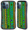 Head Case Designs Green Aztec Doodle Hybrid Case Compatible With Apple iPhone 13 Pro