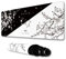 IF FEEL Tapis de Souris Motif Fleurs de Cerisier Noir et Blanc, Tapis de Souris Yin et Yang, Grand sous-Main de Bureau XL, Tapis de Souris Sakura Japonais étendu, Tapis de Clavier imperméable et