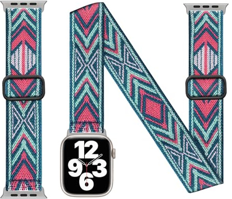 BALALA Strecken Knöchel/Arm Bands kompatibel mit Apple Watch Bands | Elastische Bänder fit 38 40 41 42 44 45 46 49mm, Verstellbares Ersatzband für iWatch Series 11 10 9 8 7 6 5 4 3 2 1 SE Ultra