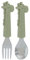 Nuby Animal Friends Silicone and Stainless Steel Fork and Spoon Set - 12+ Months - Green Giraffe