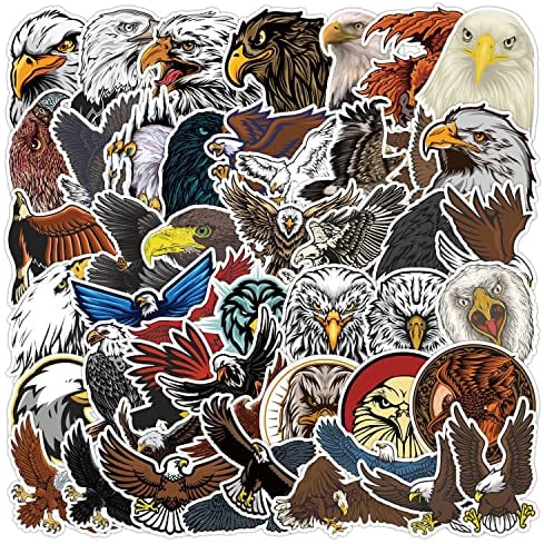 Adler Aufkleber Adler Sticker Set 50 Stücke Niedlich Deko für Auto Laptop Skateboard Fahrrad Moped Motorrad Fahrrad Computer,Geeignet für Erwachsene Kinder