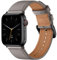 Oielai Lederarmband Kompatibel mit Apple Watch Armband 45mm 44mm 42mm 49mm, Weiches Echtes Lederband für Apple Watch SE/iWatch Series Ultra 9 8 7 6 5 4 3 2 1 für Herren Damen, Grau