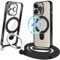 Handykette für iPhone 15 Pro Max Hülle mit Band [Kompatibel mit MagSafe] Transparent Silikon Handyhülle mit Kette Durchsichtig Schutzhülle zum Umhängen Stoßfeste Hüllen mit Schnur Case mit Ständer