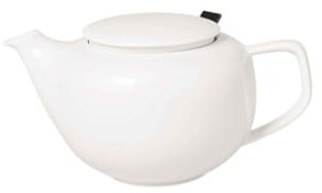 Villeroy & Boch - Afina teapot with lid and Filter, Premium Porcelain Pot for Tea, Made in Germany, Dishwasher-Safe and Microwave-Safe, White