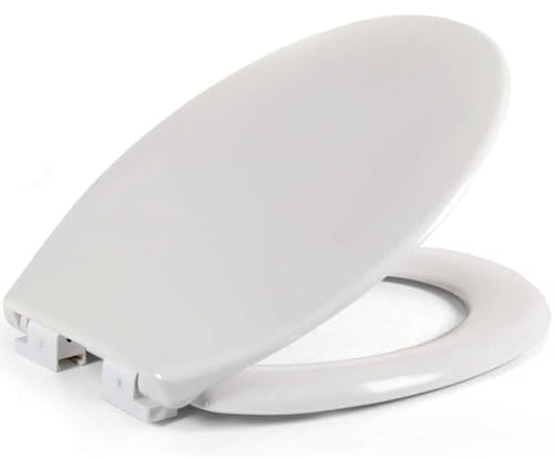 BAKAJI Copriwater Universale Copri WC Soft Close Coprivaso Funzione Antibatterica Duroplast Chiusura Ammortizzata Lenta Sedile Abbassamento Automatico Bianco per Tazza WC 37x44 cm