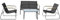 Happy Garden Conjunto de Muebles de jardín Tenerife en textileno Negro, 4 plazas, con sofá, 2 sillones y Mesa de Centro Rectangular