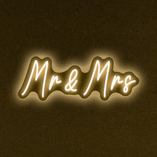 Mr&Mrs LED Signe de néon mariage & réception Décor Illuminant Wall Art Nouveaux couples cadeau Cool LED Signe avec alimentation 5V