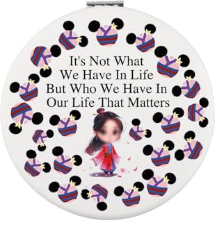 WUSUANED Cartoon Mulan Make-up Spiegel Mulan Film inspirierter Spiegel Prinzessin Charakter Geschenk Mulan Liebhaber Geschenk (Mulan Spiegel Silber)