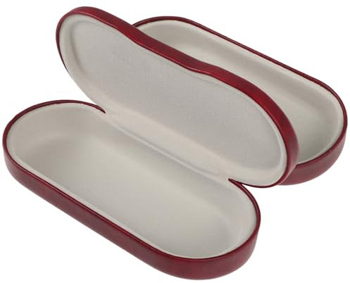 UKCOCO Custodia per Occhiali Doppia Custodia Rigida per Occhiali Protettiva per 2 Organizer per Occhiali da Sole da Viaggio per Donna Uomo Rosso
