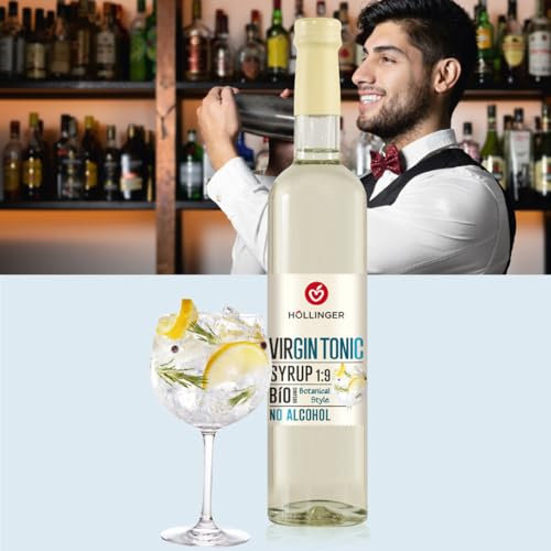 Höllinger sirop à cocktail bio Virgin Tonic - Vegan, bouteille en verre 3x500ml - cocktail sans alcool