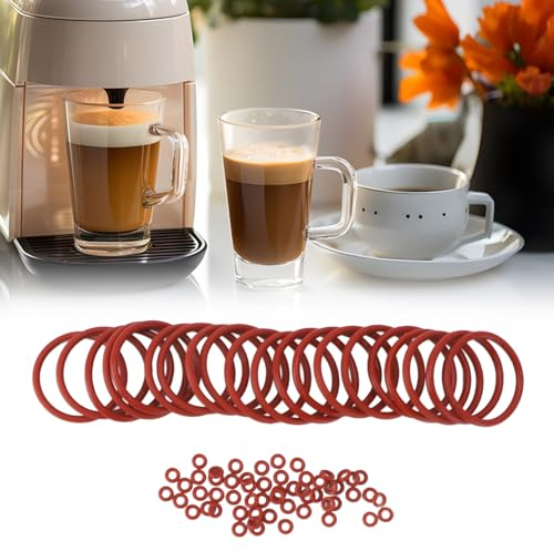 Eatbuy Brew Group Dichtung Kaffeemaschine, O-Ring, 120 Stück, hohe Temperaturbeständigkeit, Silikon-Brühgruppendichtung für Jura-Kaffeemaschinen