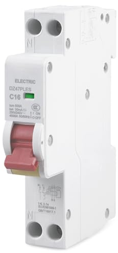 WIYETY Interruptor FI/LS 16A 1P+N, 30 mA, interruptor diferencial C16, 230 V AC, montaje en riel DIN de 35 mm, con RCBO – Seguro y fiable para instalaciones eléctricas