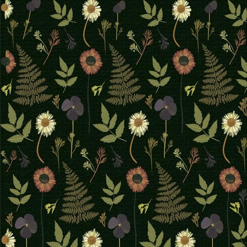 Selbstklebende Tapete Grün,44 x 300cm Selbstklebende Tapete Orange Gelb Weiß Blumen Tapete Grün Blätter Boho Tapete Pflanzen Tapete Möbelfolie Selbstklebend für Badezimmer Wohnzimmer Schlafzimmer