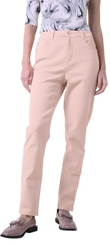 Enorsia Jean extensible coloré pour femme avec 5 poches, braguette zippée, fermeture à bouton de marque et tissu super extensible, rose, 38
