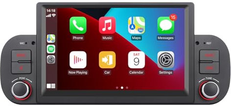 Aphrfamma Autoradio per FIAT Panda 2013-2020, Linux Autoradio Panda Support Wireless CarPlay/Android Auto, Stereo Fiat Panda with SWC/Touchscreen/Bluetooth/FM/AM/USB/DSP/RDS/Mirror Link