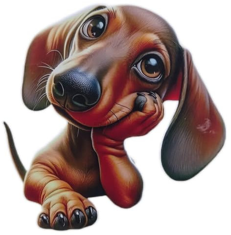 Aufkleber lustiger Dackel 12 x 12 cm Hund Teckel Dachshund Sticker Deko MU J076