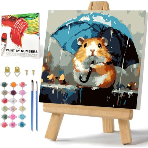 Peinture par numéros pour enfants, animaux à partir de 5, 6, 7, 8, 9, 10, 11, 12 ans, filles et garçons, toile colorée acrylique, peinture à l'huile pour décoration de la maison, avec boîte et