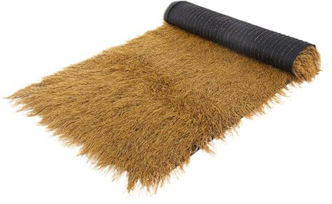 Césped de paja artificial - techo de paja sintético, cerca de paja pabellón de agricultores | Techo enrollable para decoración de fiestas, bar de playa, patio, jardín, techo de rafia duradero para dec