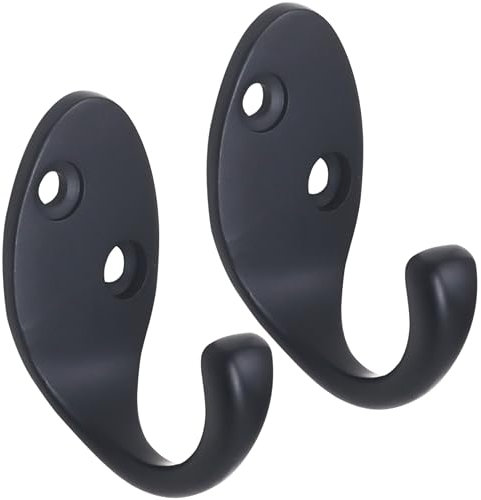 RICOO Perchero de pared, color negro, MH014-B2, perchero, juego de 2 unidades, metal, perchero vintage, perchero de pared, perchero de pared, perchero de pared