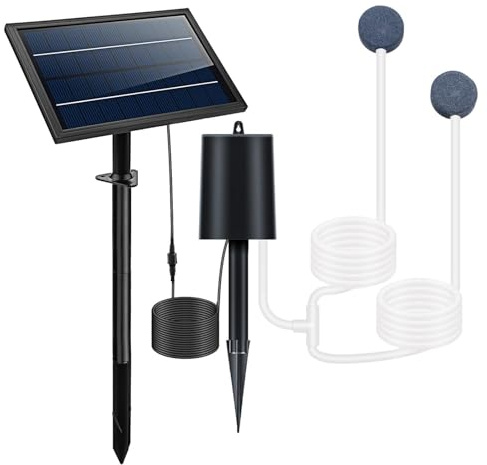 Aeratore solare per stagno, aeratore solare stagno | 3 modalità aeratore piscina - pompa aria stagno regolabile, pompa di ossigeno solare 9v6W per stagno esterno