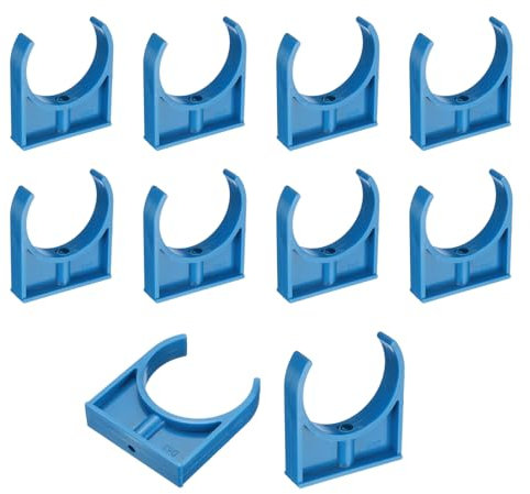 Sourcing Map 10 Pcs Blue PVC U-Shaped Water Pipe Clamps, 2 ID, Holds 2 Pipe, Corrosion Resistant