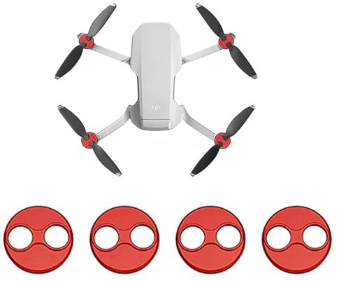 CERFFOOL 4 Pack Motor Protection Caps for DJI Mini 4 Pro/Mini 3 Pro/Mini 3/SE/1 Aluminum Alloy Waterproof Motor Cover Anti-Scratch Dust Protection Cover (Red)