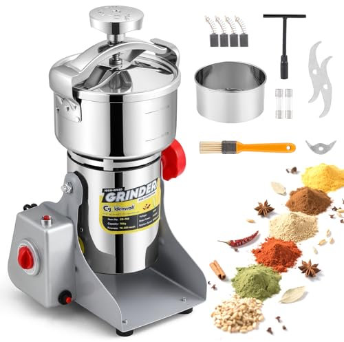 CGOLDENWALL 700g Elektrische Getreidemühle | 2400W Motor, 28.000 U/min | Edelstahl-Klingen mit Überhitzungsschutz | Für Gewürze/Kräuter/Nüsse/Kaffee | Professionelle Pulverisierung (70-300 Mesh)