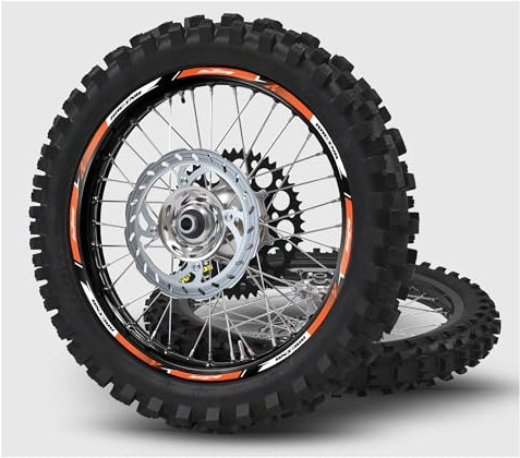 Kit adhesivos para llantas compatibles con KTM SX SXF EXC EXC-F Gráficos para ruedas de motocross Enduro de 18, 19, 21 pulgadas, para todos los modelos, años y cilindradas (mate)