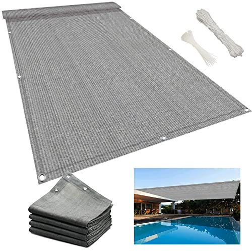 9 x 9 m Terrassenüberdachung, Sonnensegel, Schattenspender für den Außenbereich, Garten, Grau