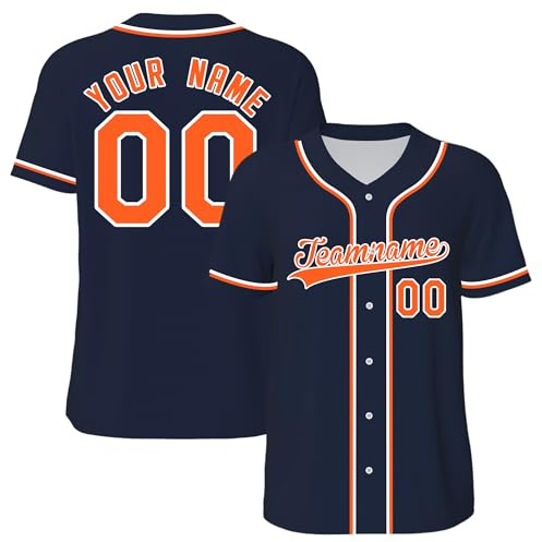 WERWAES Baseball Trikot, Personalisierte Baseball-Shirts mit Name&Nummer, Jersey Customize für Männer Frauen Jugendliche